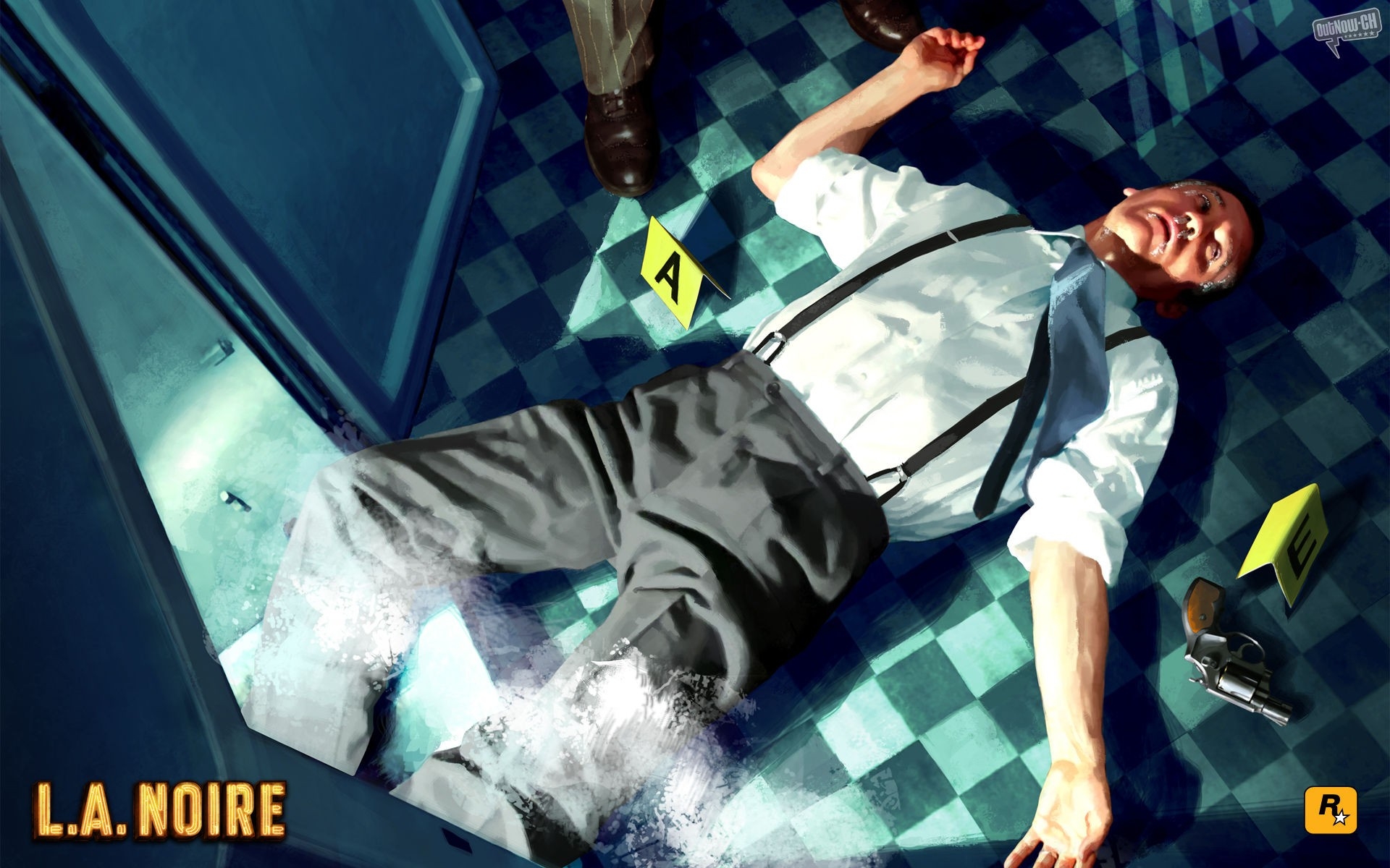 Картинки La noire, убийство, пол, свет, дверь фото и обои на рабочий стол