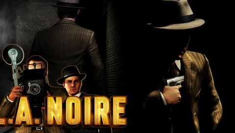 La noire, мужчина, журналисты, спина, пистолет