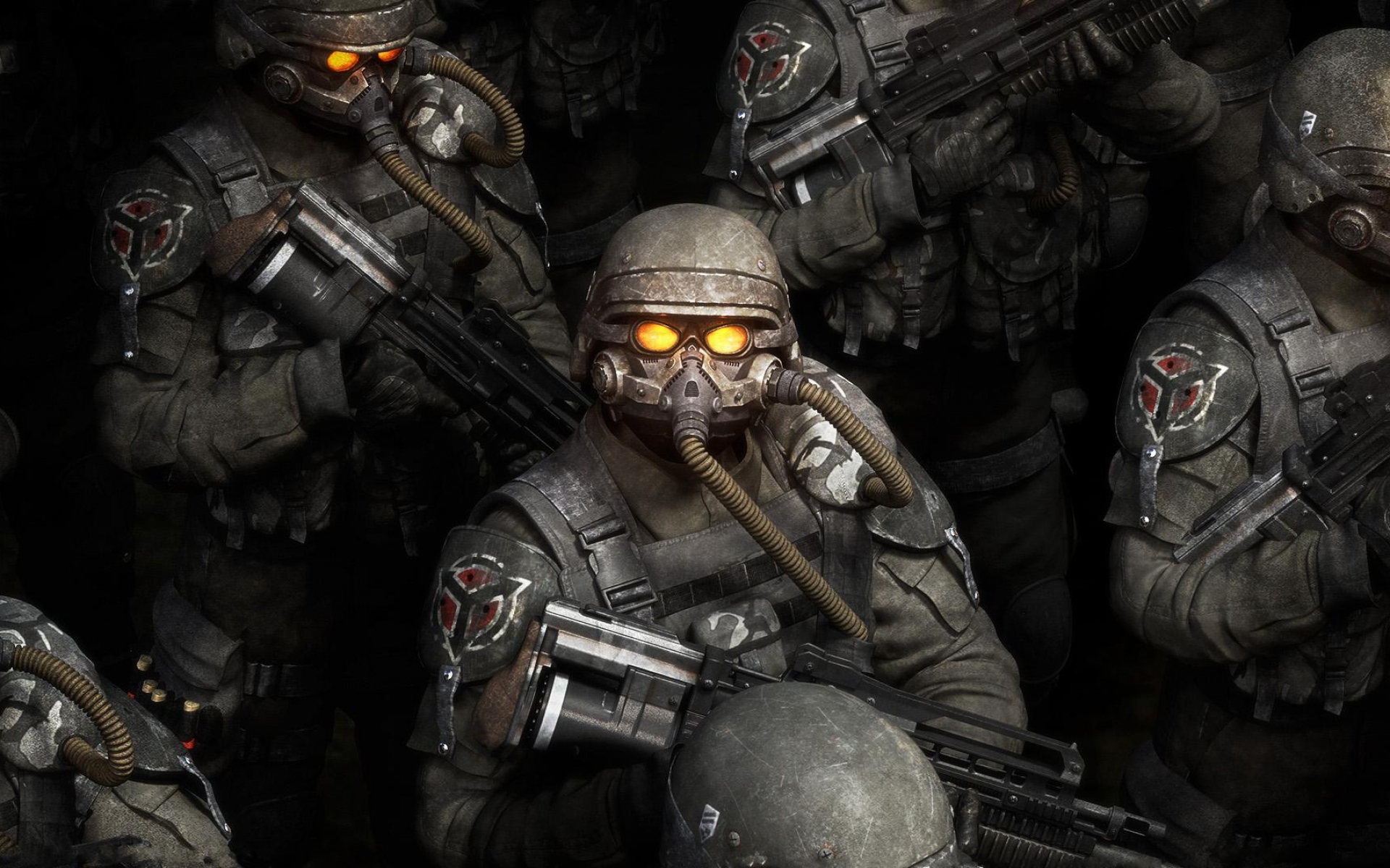 Картинки Killzone, солдаты, взгляд, оружие, глаза, армия фото и обои на рабочий стол