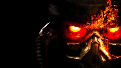 Killzone, шлем, огонь, глаза, свет