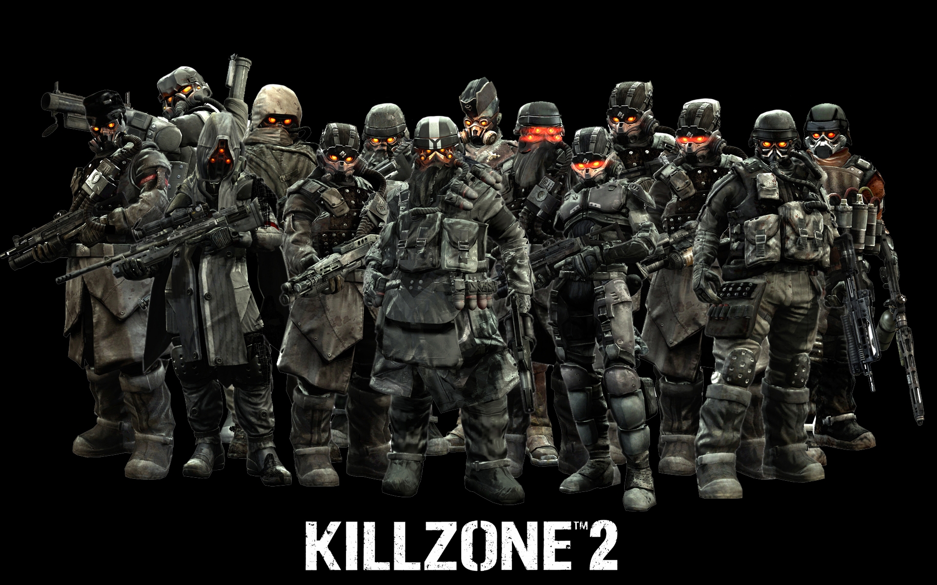 Картинки Killzone 2, солдаты, глаза, оружие фото и обои на рабочий стол