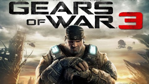 Gears of war 3, солдат, взгляд, имя, шрифт, marcus fenix