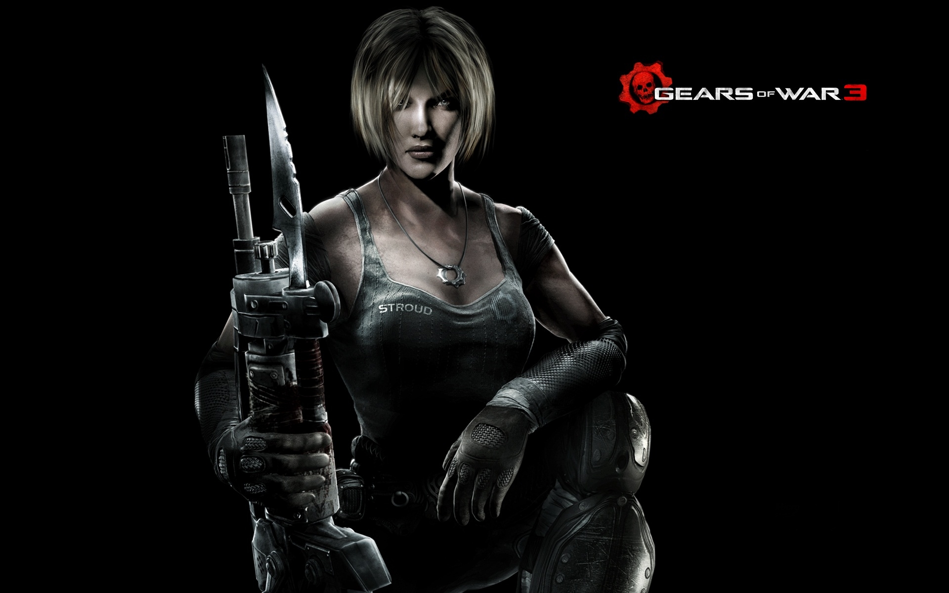 Картинки Gears of war 3, girl, gun, look, blonde, anya stroud фото и обои на рабочий стол