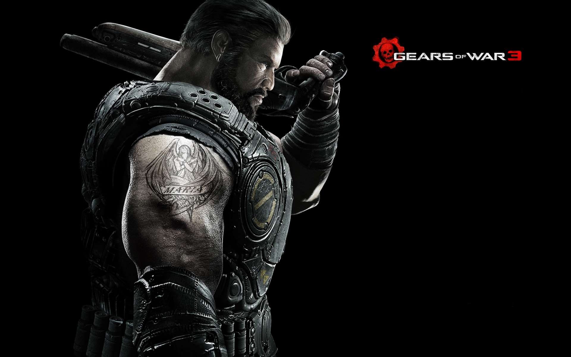 Картинки Шестерни войны 3, персонаж, тату, плечо, рука, marcus fenix фото и обои на рабочий стол