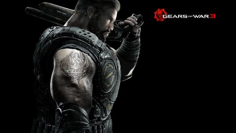 Шестерни войны 3, персонаж, тату, плечо, рука, marcus fenix