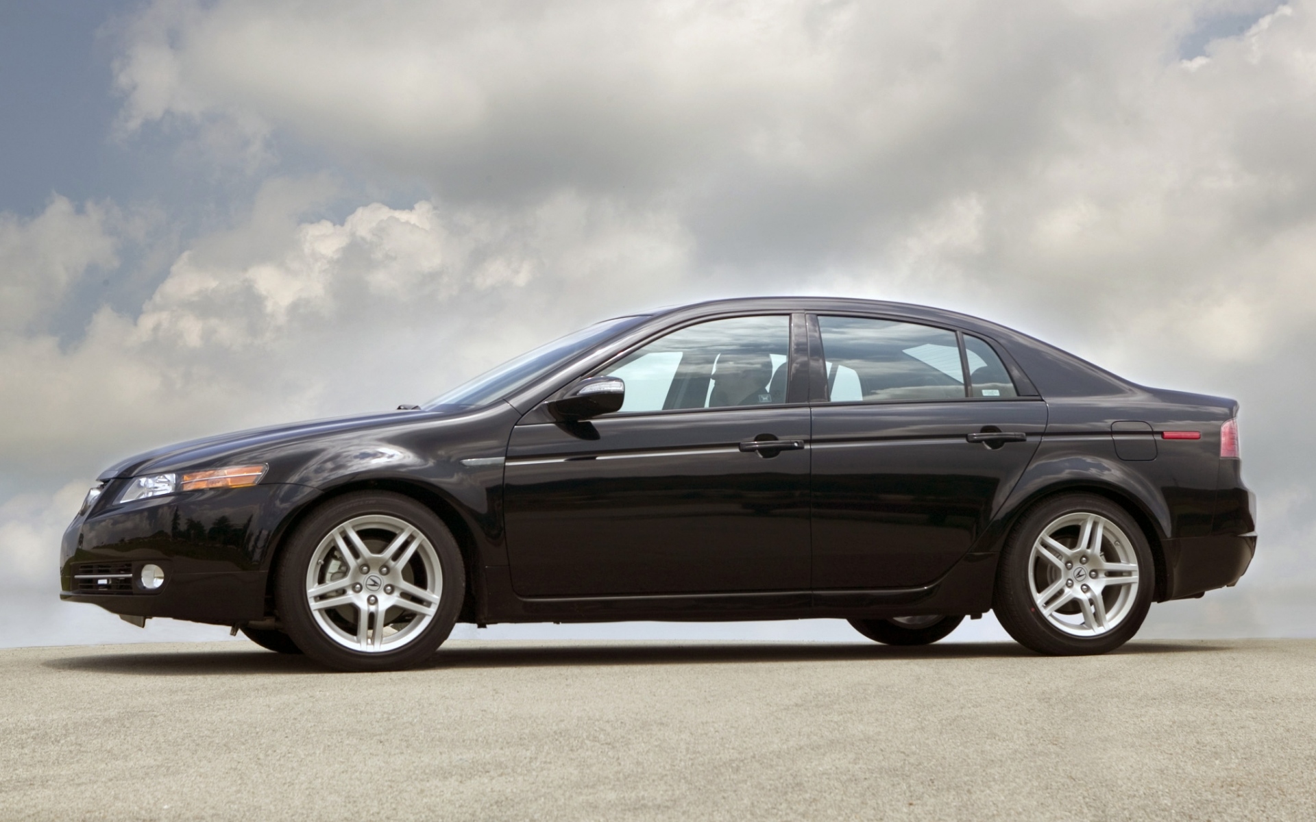 Картинки Acura, tl, 2007, черный, вид сбоку, стиль, автомобили, облака фото и обои на рабочий стол