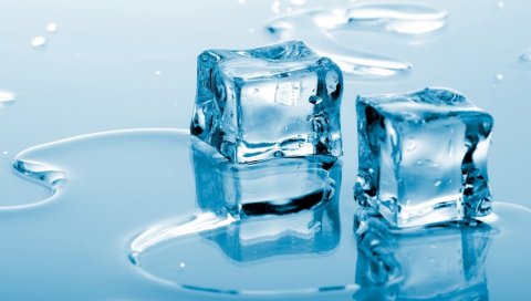 Лед, кубики, тепло, вода, оттаивание