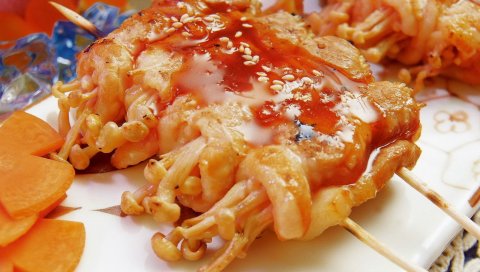 Меч, грибы, соус, кунжут, японская кухня, необычные