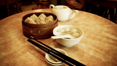 Палочки, десерт, сливки, чайник