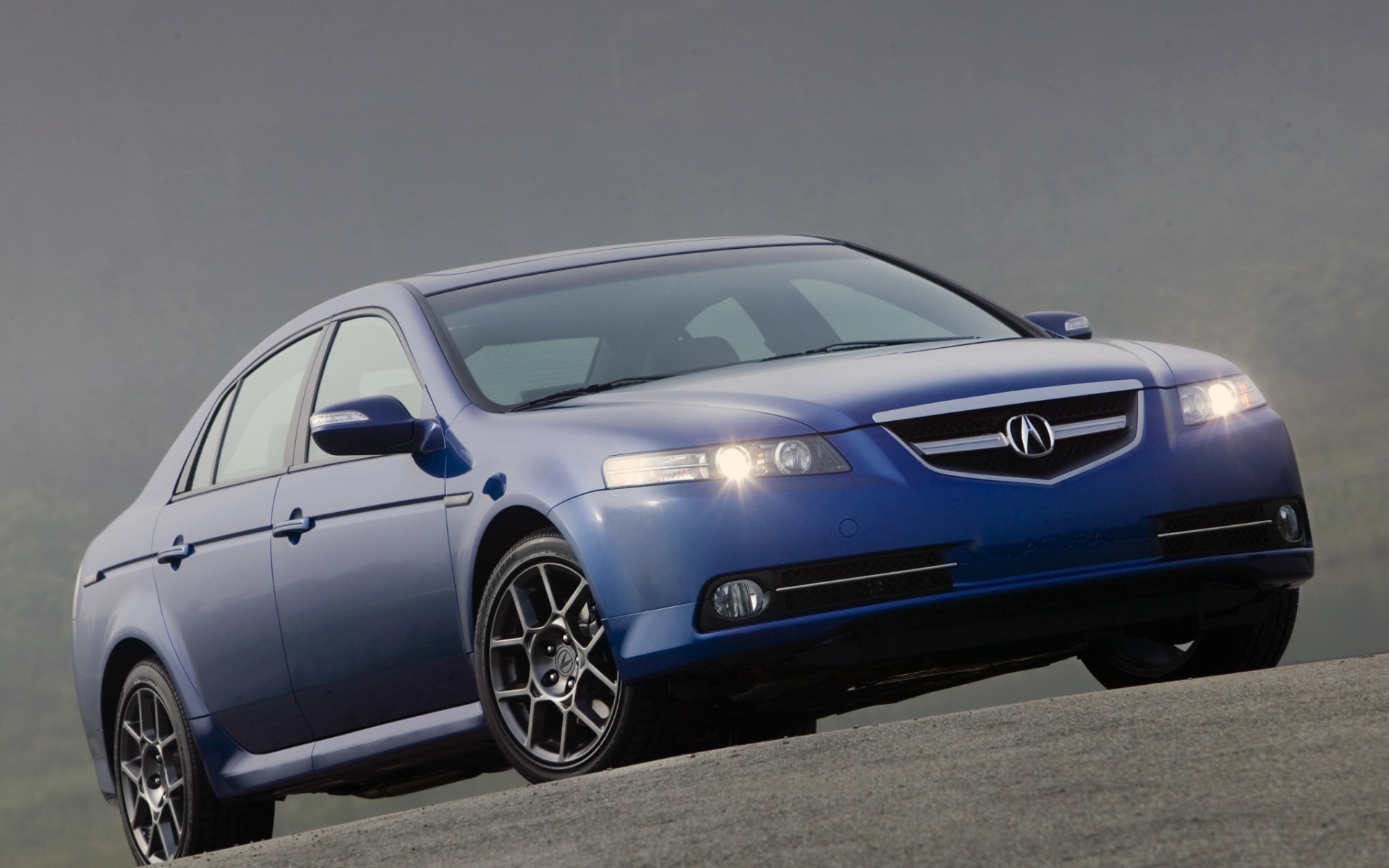 Картинки Acura, tl, 2007, синий, вид спереди, стиль, автомобили, асфальт фото и обои на рабочий стол