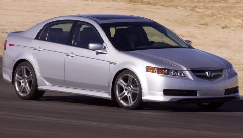 Acura, tl, 2004, серебристый металлик, вид сбоку, стиль, автомобили, скорость, песок