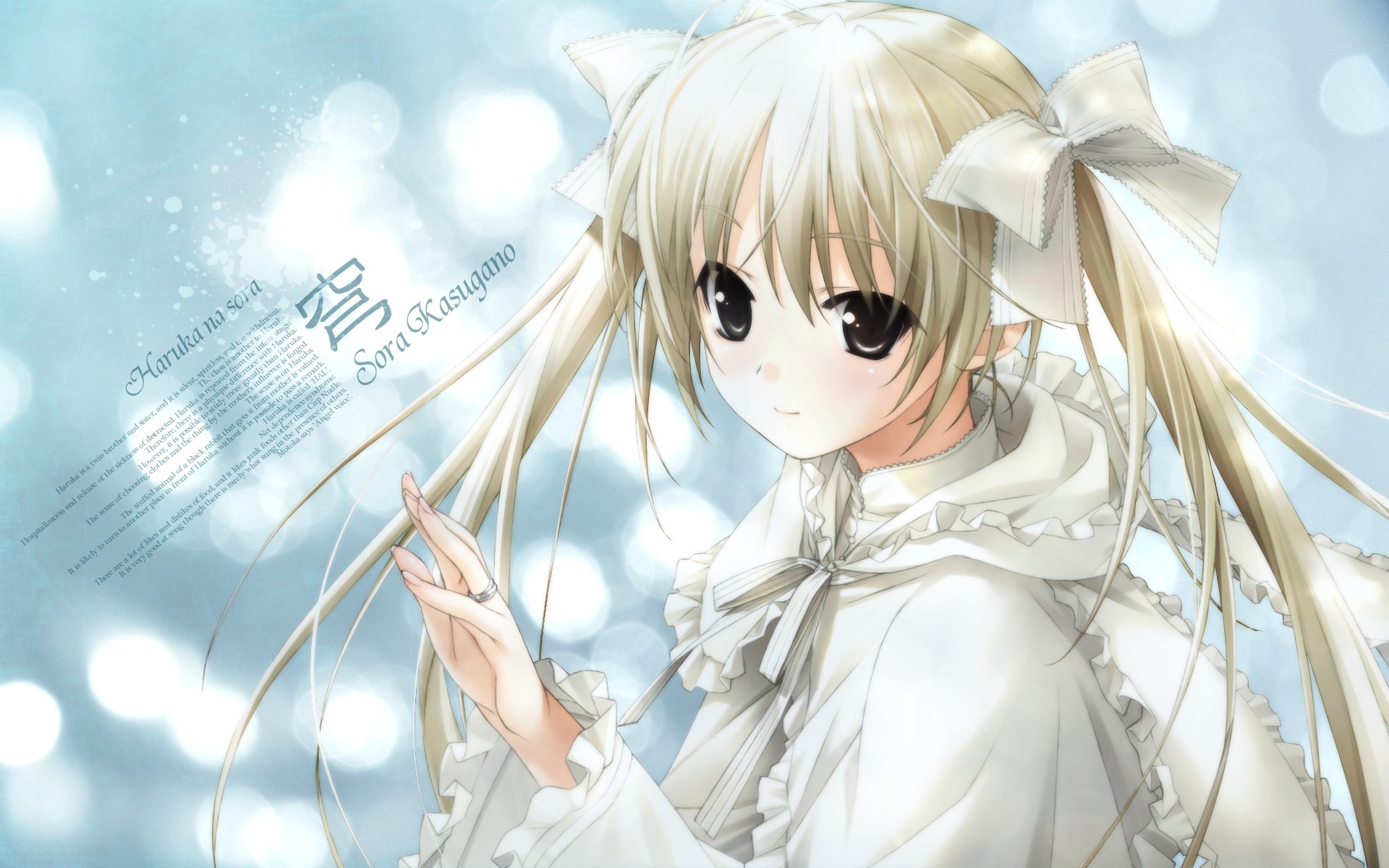 Картинки Девушка, yosuga no sora, блондинка, милый, улыбка, жест фото и обои на рабочий стол