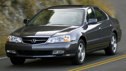 Acura, tl, 2002, синий, вид спереди, стиль, автомобили, горы, асфальт