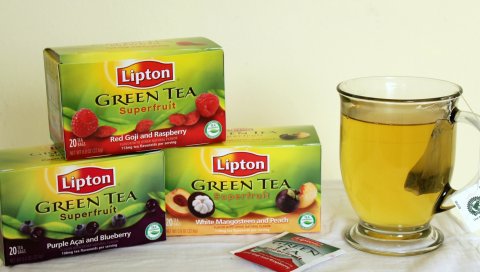 Липтон, зеленый чай, сумки, картон, чашка, напитки