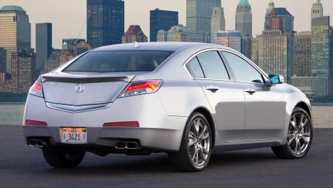 Acura, tl, 2008, металлический серебристый, вид сзади, автомобиль, стиль, город, асфальт