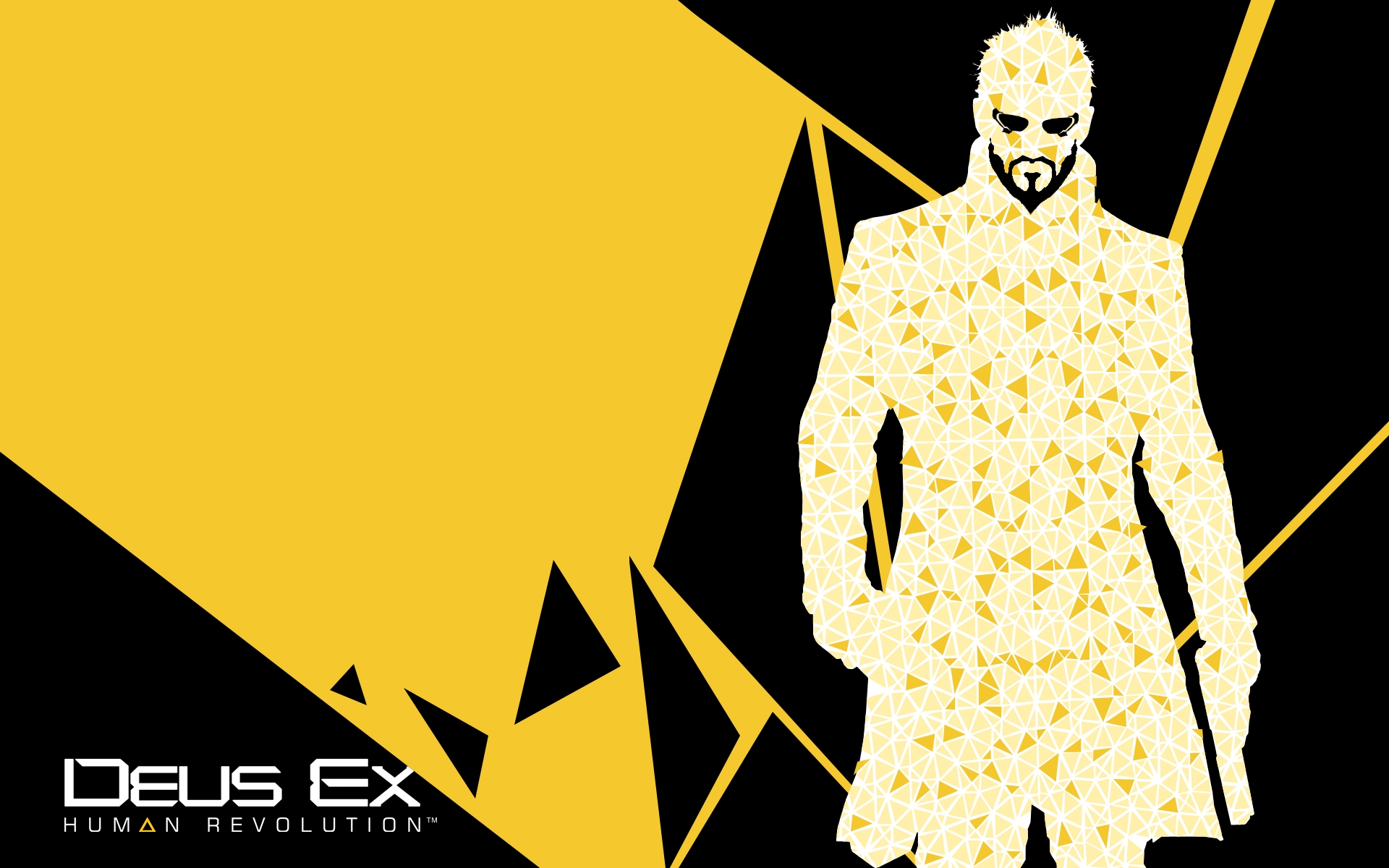 Картинки Deus ex human revolution, adam jensen, пистолет, очки фото и обои на рабочий стол