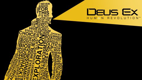 Deus ex human revolution, adam jensen, слова, графика, шрифт