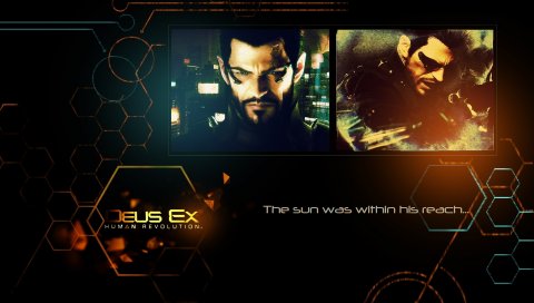 Deus ex human revolution, adam jensen, взгляд, кадры, графика
