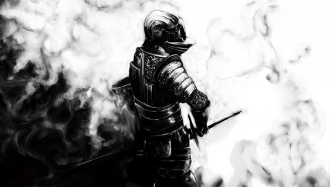 Темные души, рыцарь, меч, доспехи, шлем