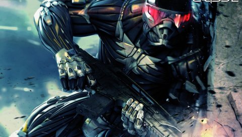 Crysis, fan art, prophet, gun, mask