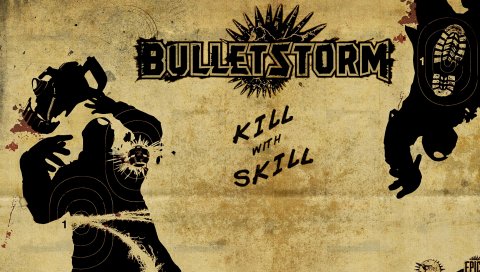 Bulletstorm, имя, шрифт, слава, кровь, фон