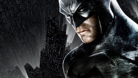 Batman arkham city, персонаж, лицо, взгляд, глаза, город, дома, денщик