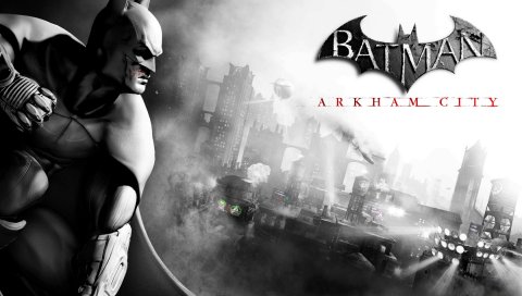 Batman arkham city, city, character, name, bat, black and white, batman