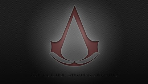 Assassins Creed, Assassins symbol, red, background, quote