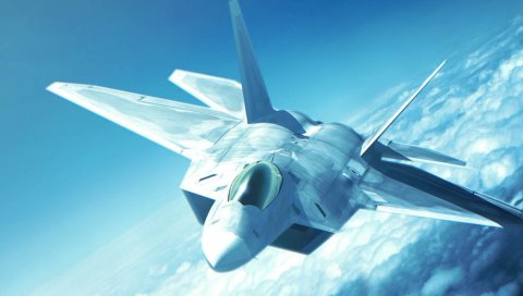 Туз, f-22, хищник, истребитель, облака