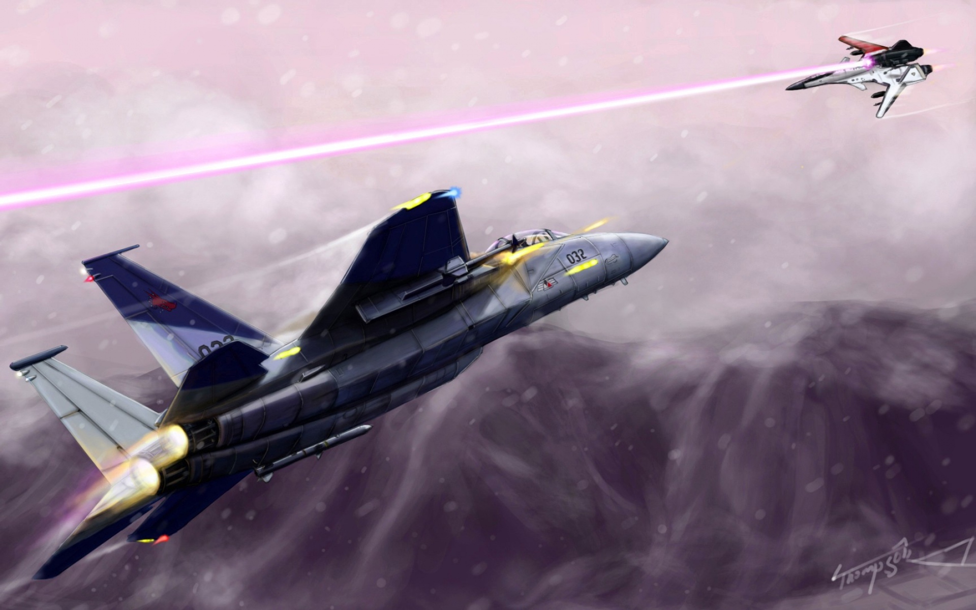 Картинки Ace combat, f-15, su-47, фан-арт, бойцы фото и обои на рабочий стол