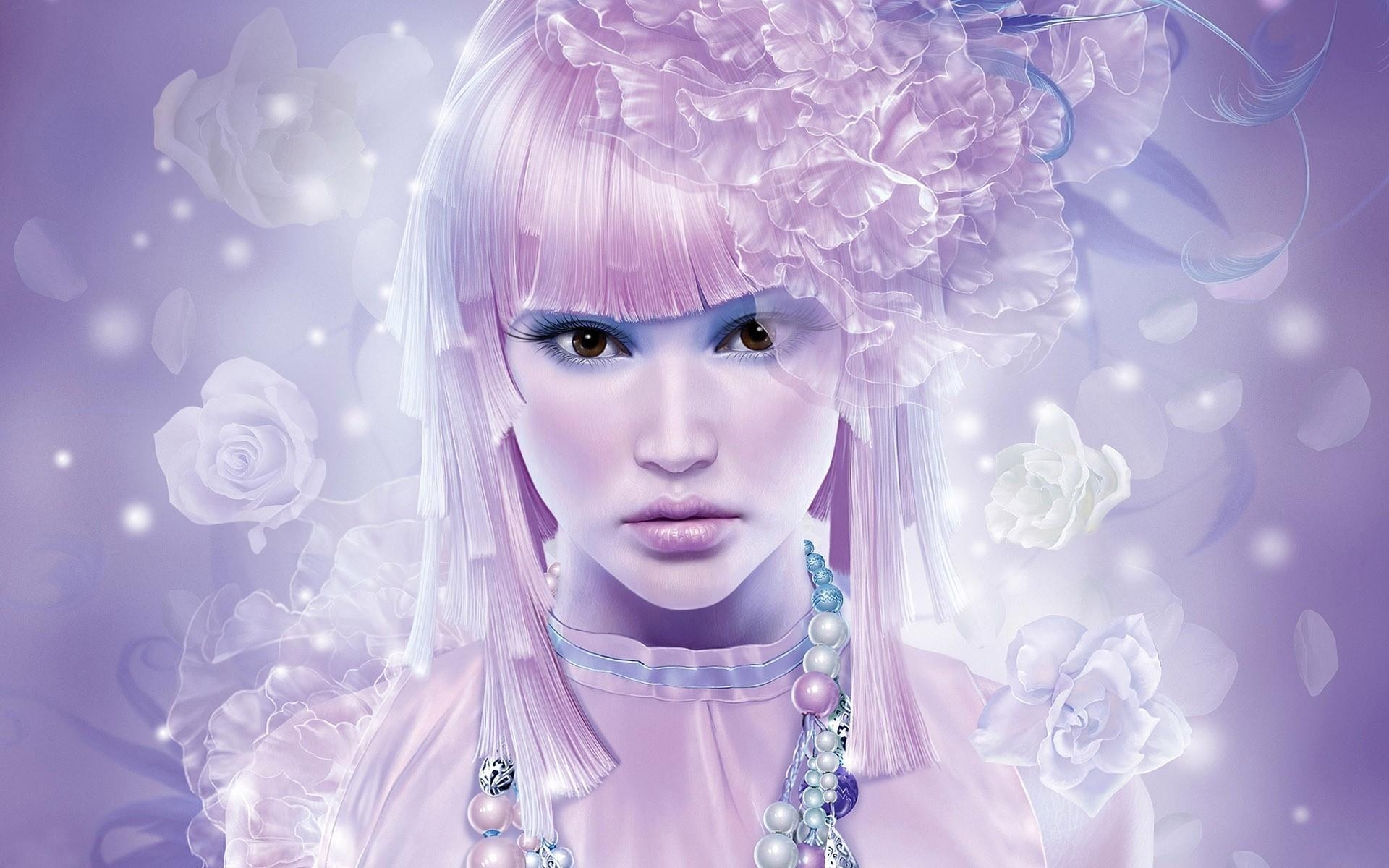 Картинки Девушка, блондинка, ресницы, макияж, лицо, волосы фото и обои на рабочий стол