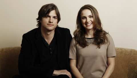 Аштон kutcher, natalie portman, актеры, знаменитости, пара