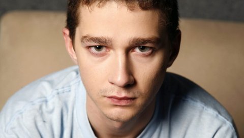 Shia labeouf, актер, брюнет, зеленые глаза, лицо, крупный план