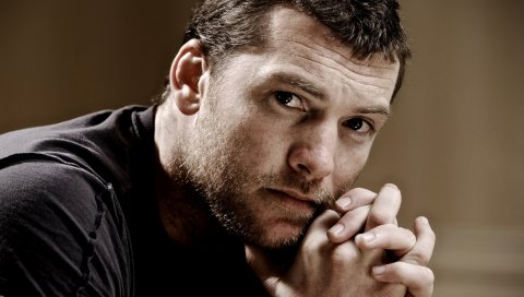Sam worthington, актер, темный, мужчина, щетина, коричневоглазый