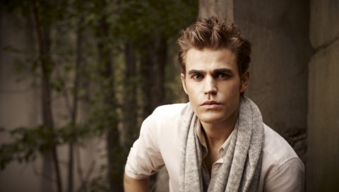 Paul wesley, актер, мужчина, блондинка, шарф, знаменитость