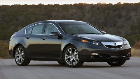 Acura, tl, 2011, синий, вид сбоку, стиль, автомобили, закат, деревья, асфальт