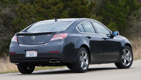 Acura, tl, 2011, синий, вид сзади, стиль, автомобили, природа, деревья