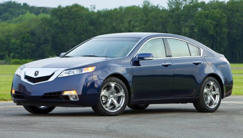 Acura, tl, 2008, синий, вид сбоку, стиль, автомобили, природа, небо, трава, деревья