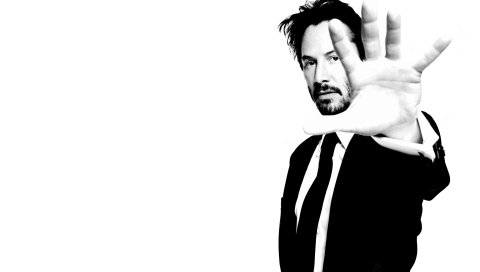 Keanu reeves, мужчина, актер, черный белый, рука, белый, куртка
