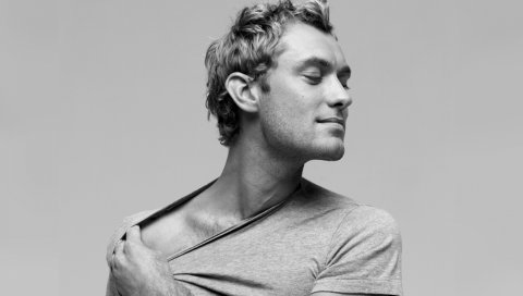 Jude law, актер, мужчина, рубашка, импровизация, жест, черный белый