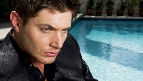 Jensen ackles, знаменитость, лицо, глаза, задумчивость, брюнетка