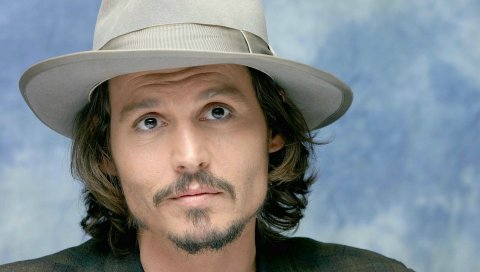 Johnny depp, актер, лицо, шляпа, улыбка