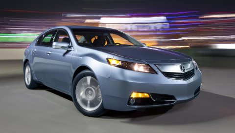 Acura, tl, 2011, синий металлик, вид спереди, стиль, автомобили, асфальт, огни, скорость