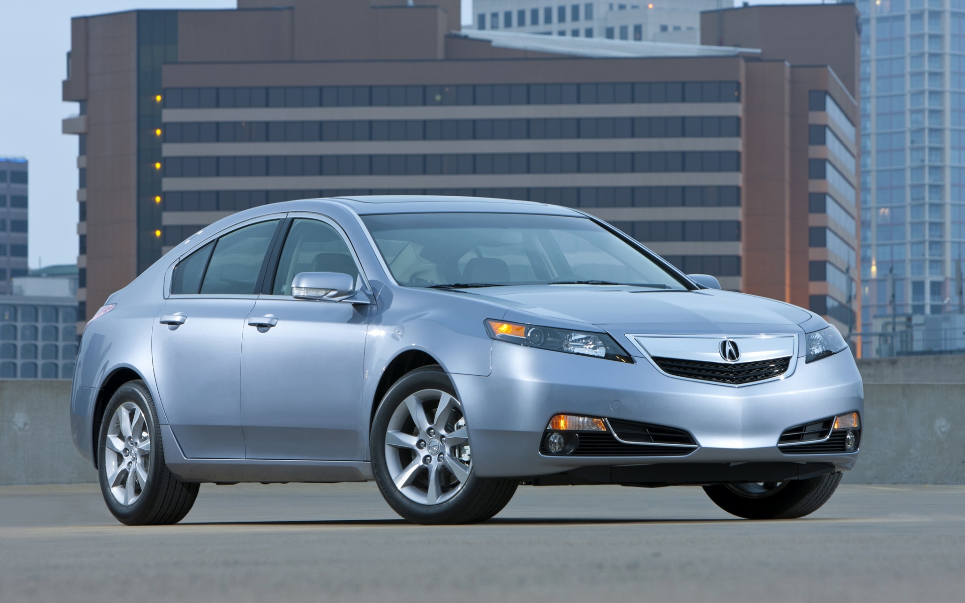 Картинки Acura, tl, 2011, синий металлик, вид сбоку, стиль, автомобили, асфальт, здание фото и обои на рабочий стол