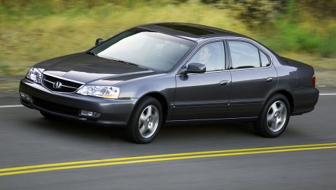Acura, tl, 2002, синий, вид сбоку, стиль, автомобили, скорость, природа, деревья, асфальт