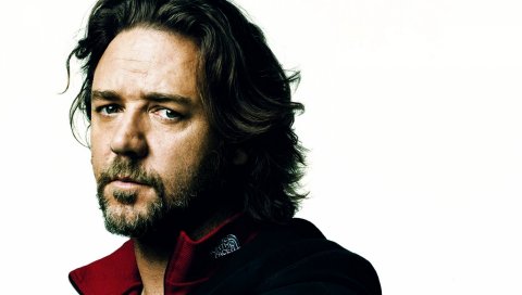 Russell crowe, актер, человек, борода, усы, длинные волосы, брюнетка, лицо