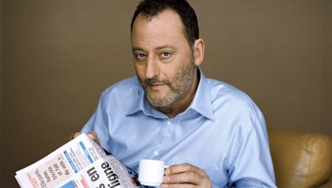 Jean reno, актер, голливуд, очки, волосы, кофе, чашка, бумага, рубашка