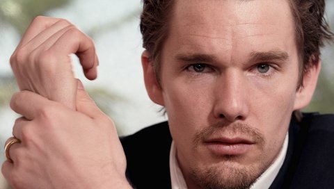 Этан hawke, актер, лицо, щетина, человек, серые глаза