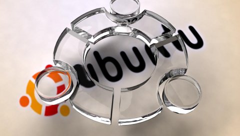 Ubuntu, логотип, стекло, система, компьютер