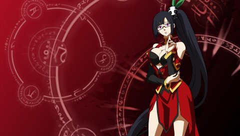 Аниме, девушка, брюнетка, очки, одежда